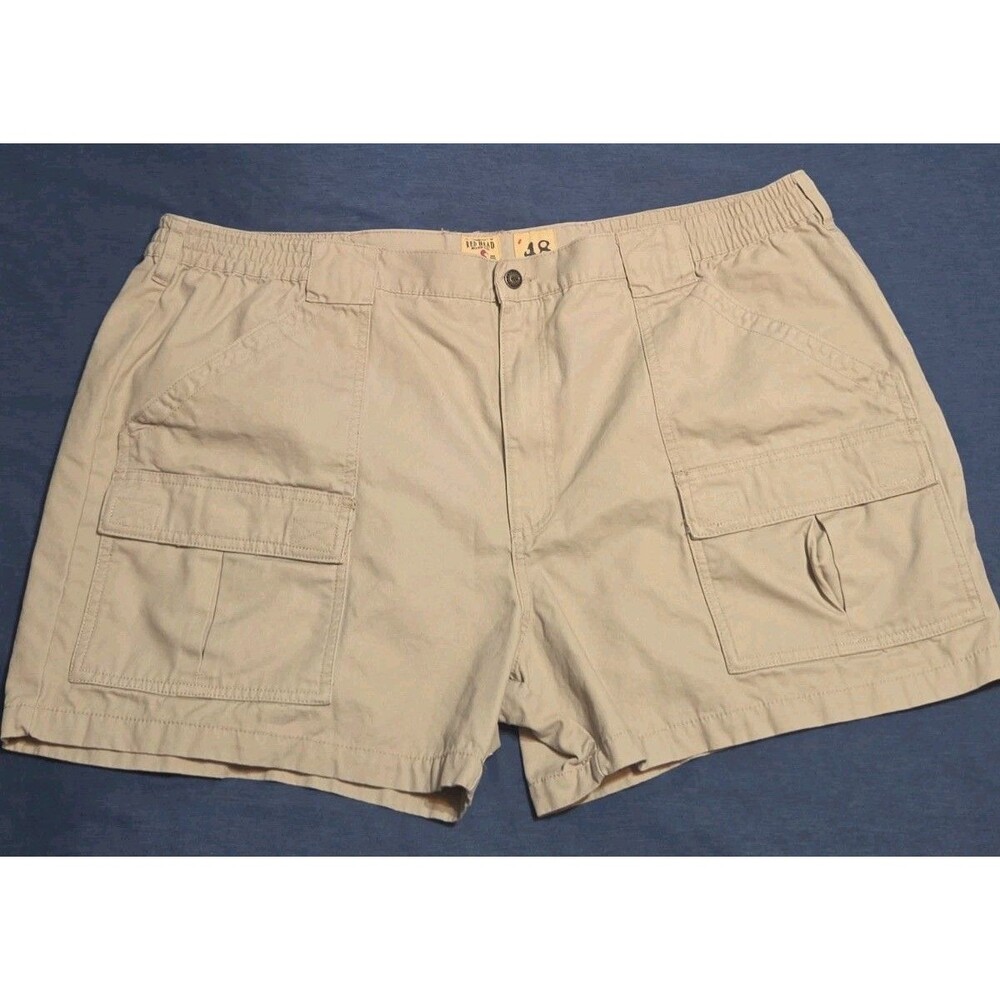 RedHead Brand Co Bass Pro Canvas Cargo Shorts Khaki Tan Men's Size 48 Big & Tall